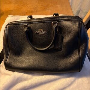 Coach Black Leather Duffel Bag